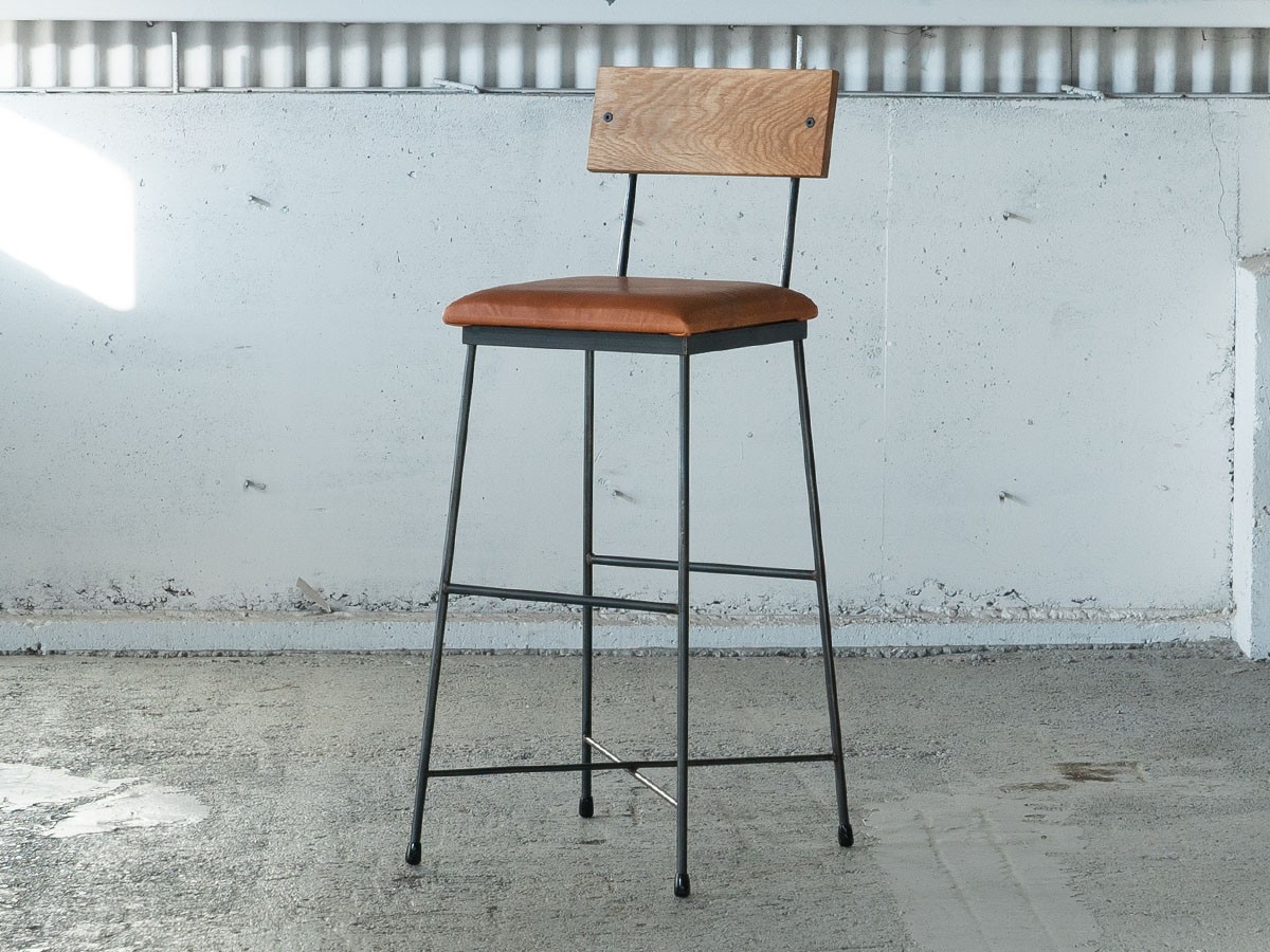 SIKAKU SK COUNTER CHAIR leather / シカク SK カウンターチェア レザー （チェア・椅子 > カウンターチェア・バーチェア） 2
