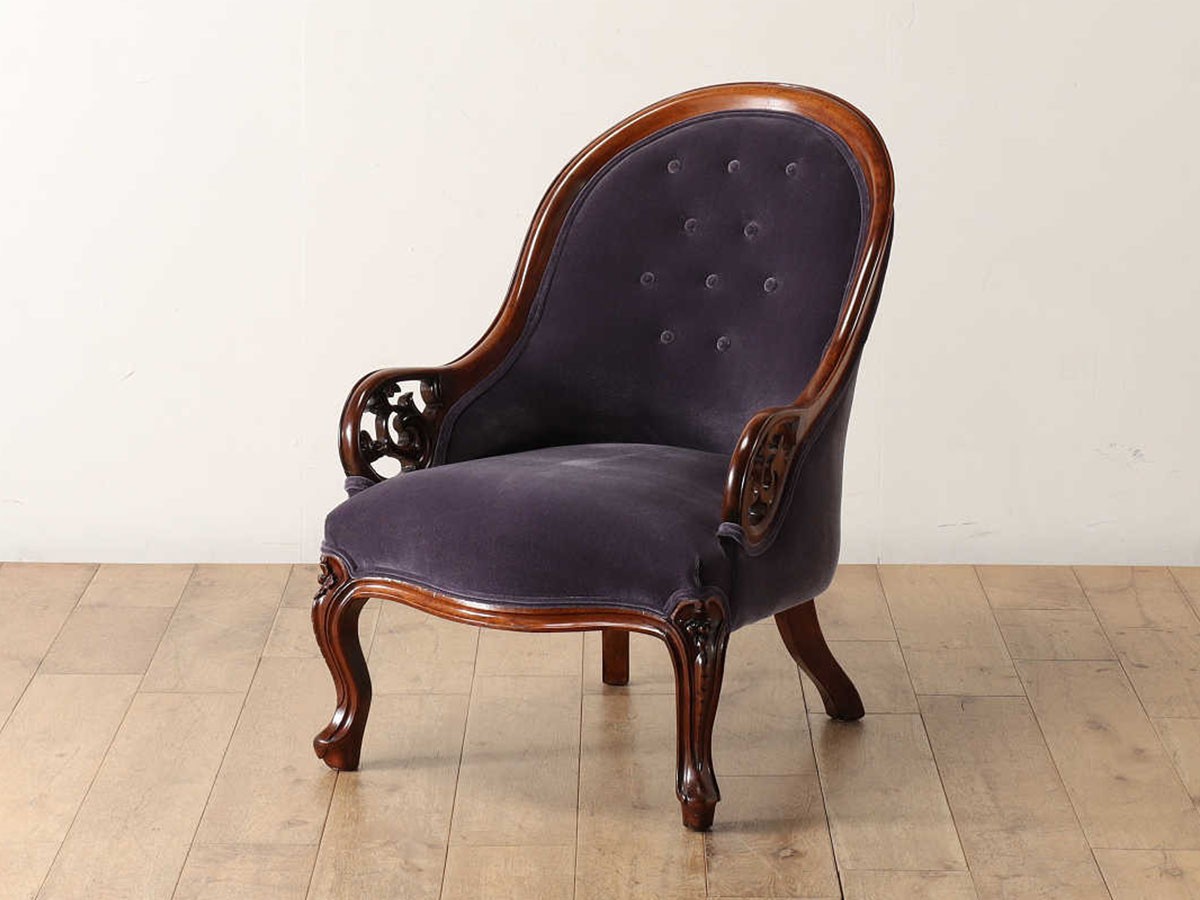 Lloyd's Antiques Real Antique 
Victorian Salon Chair / ロイズ・アンティークス 英国アンティーク家具
ヴィクトリアンサロンチェア QD001056 （チェア・椅子 > ラウンジチェア） 1