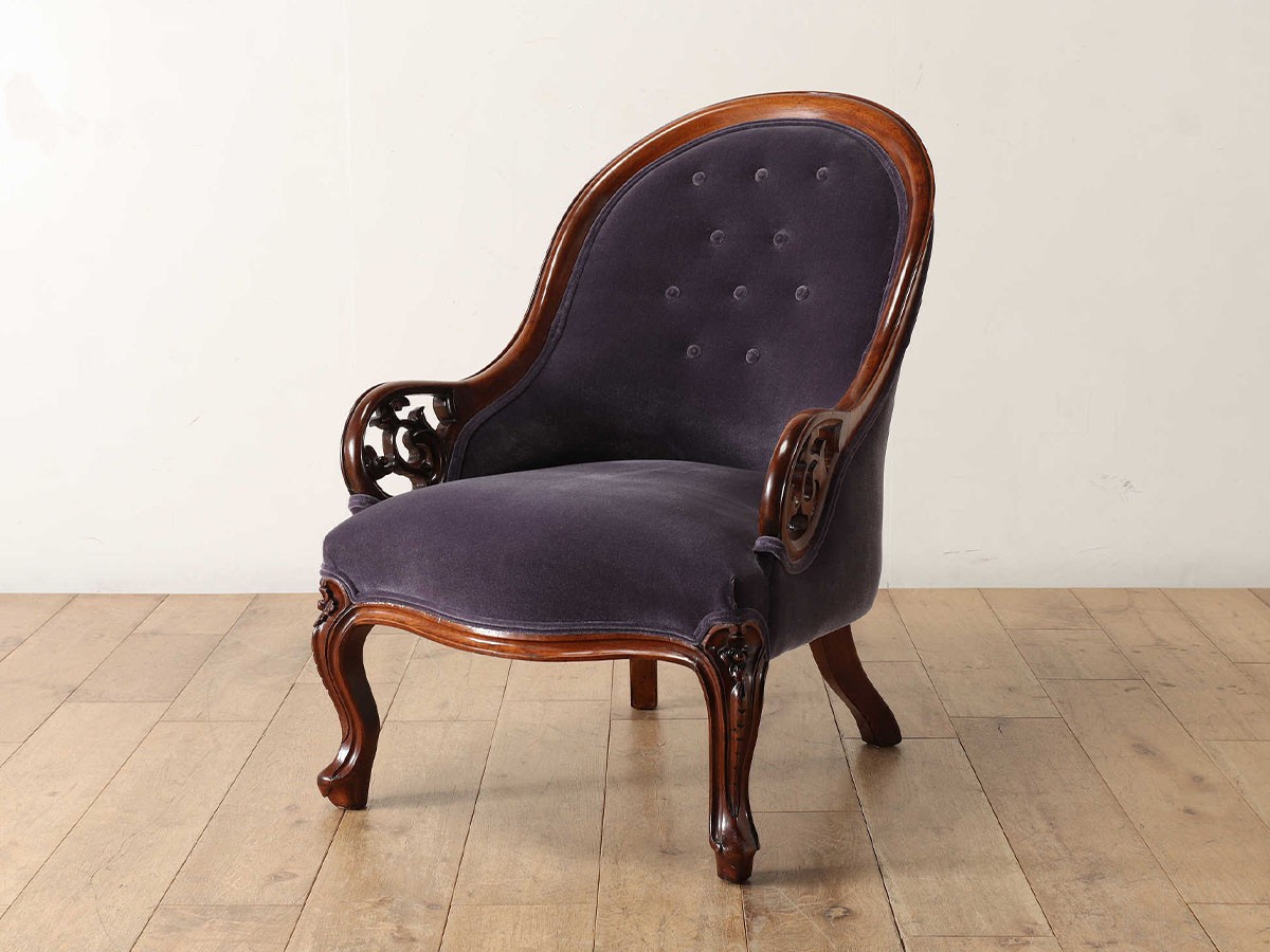 Lloyd's Antiques Real Antique 
Victorian Salon Chair / ロイズ・アンティークス 英国アンティーク家具
ヴィクトリアンサロンチェア QD001056 （チェア・椅子 > ラウンジチェア） 3