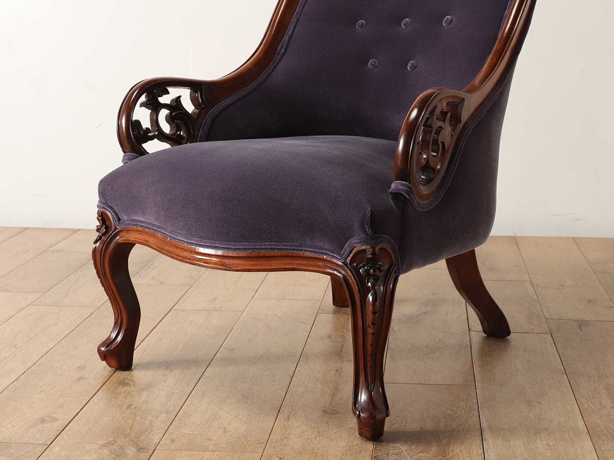 Lloyd's Antiques Real Antique 
Victorian Salon Chair / ロイズ・アンティークス 英国アンティーク家具
ヴィクトリアンサロンチェア QD001056 （チェア・椅子 > ラウンジチェア） 16