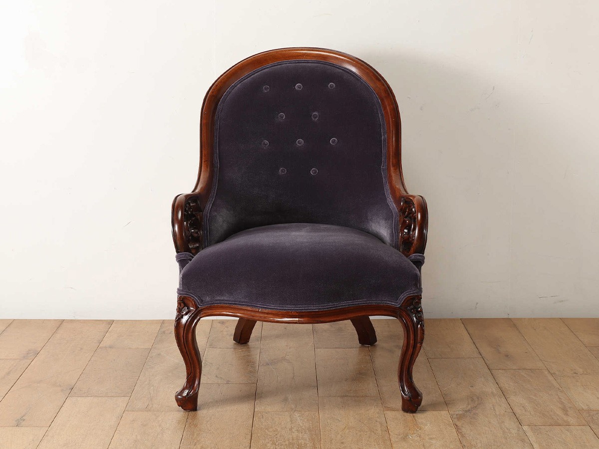 Lloyd's Antiques Real Antique 
Victorian Salon Chair / ロイズ・アンティークス 英国アンティーク家具
ヴィクトリアンサロンチェア QD001056 （チェア・椅子 > ラウンジチェア） 2