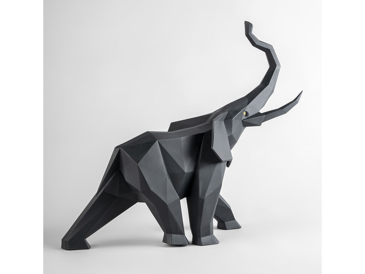 LLADRO Origami Elephant / リヤドロ オリガミ エレファント（ブラック） （オブジェ・アート > オブジェ） 7