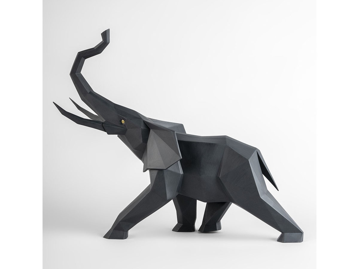 LLADRO Origami Elephant / リヤドロ オリガミ エレファント（ブラック） （オブジェ・アート > オブジェ） 5
