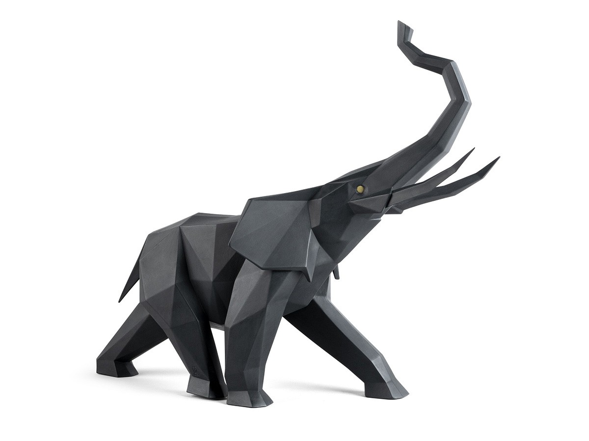 LLADRO Origami Elephant / リヤドロ オリガミ エレファント（ブラック） （オブジェ・アート > オブジェ） 1