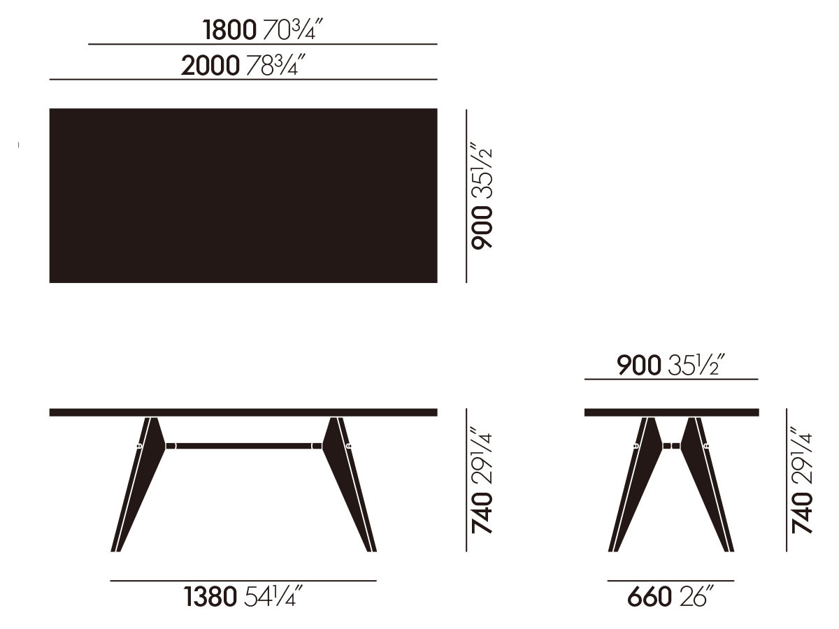 Vitra EM Table / ヴィトラ EM ターブル ウッド （テーブル > ダイニングテーブル） 60