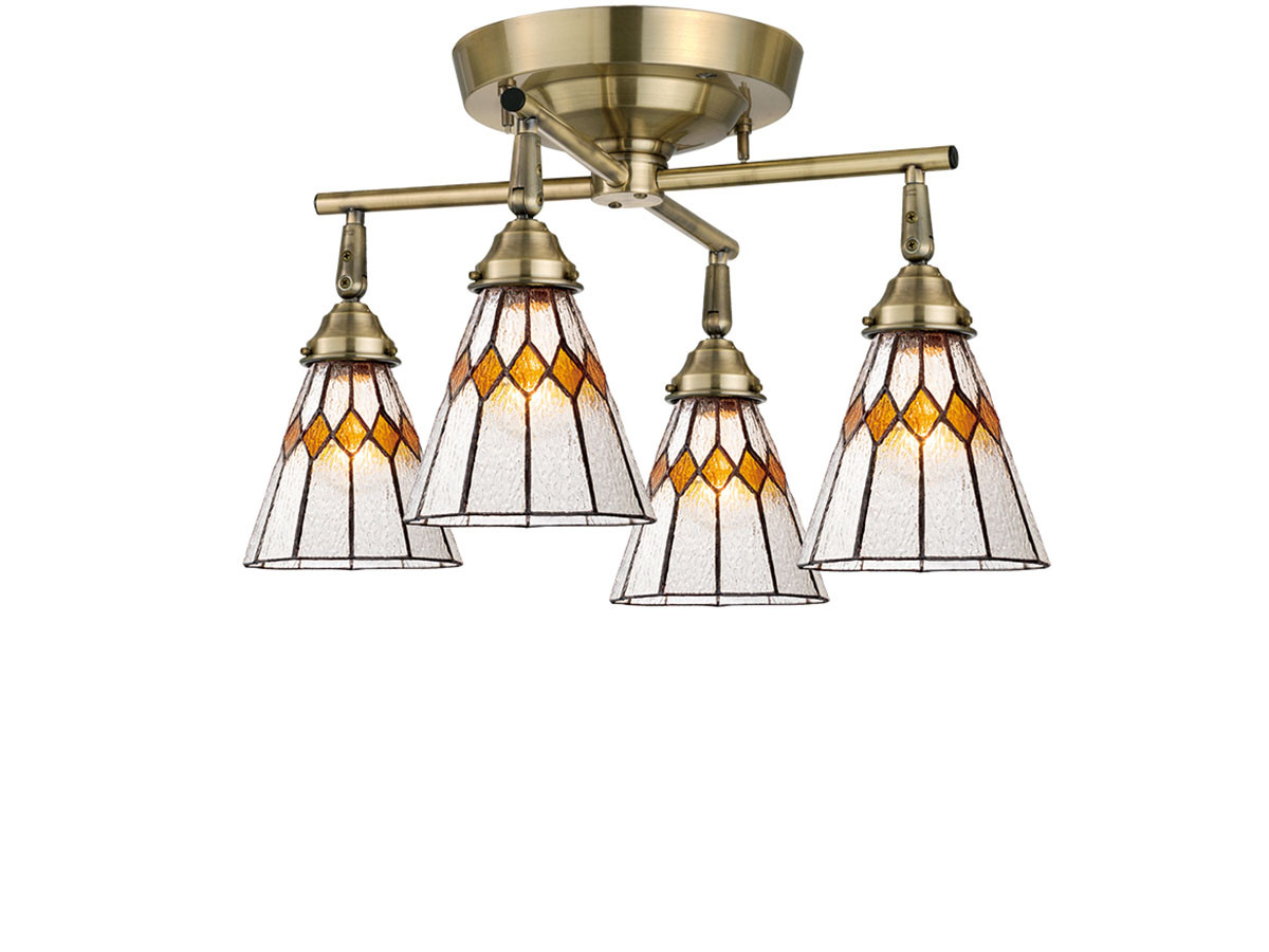 CUSTOM SERIES
4 Cross Ceiling Lamp × Stained Glass Break / カスタムシリーズ
4灯クロスシーリングランプ × ステンドグラス（ブレイク） （ライト・照明 > シーリングライト） 1
