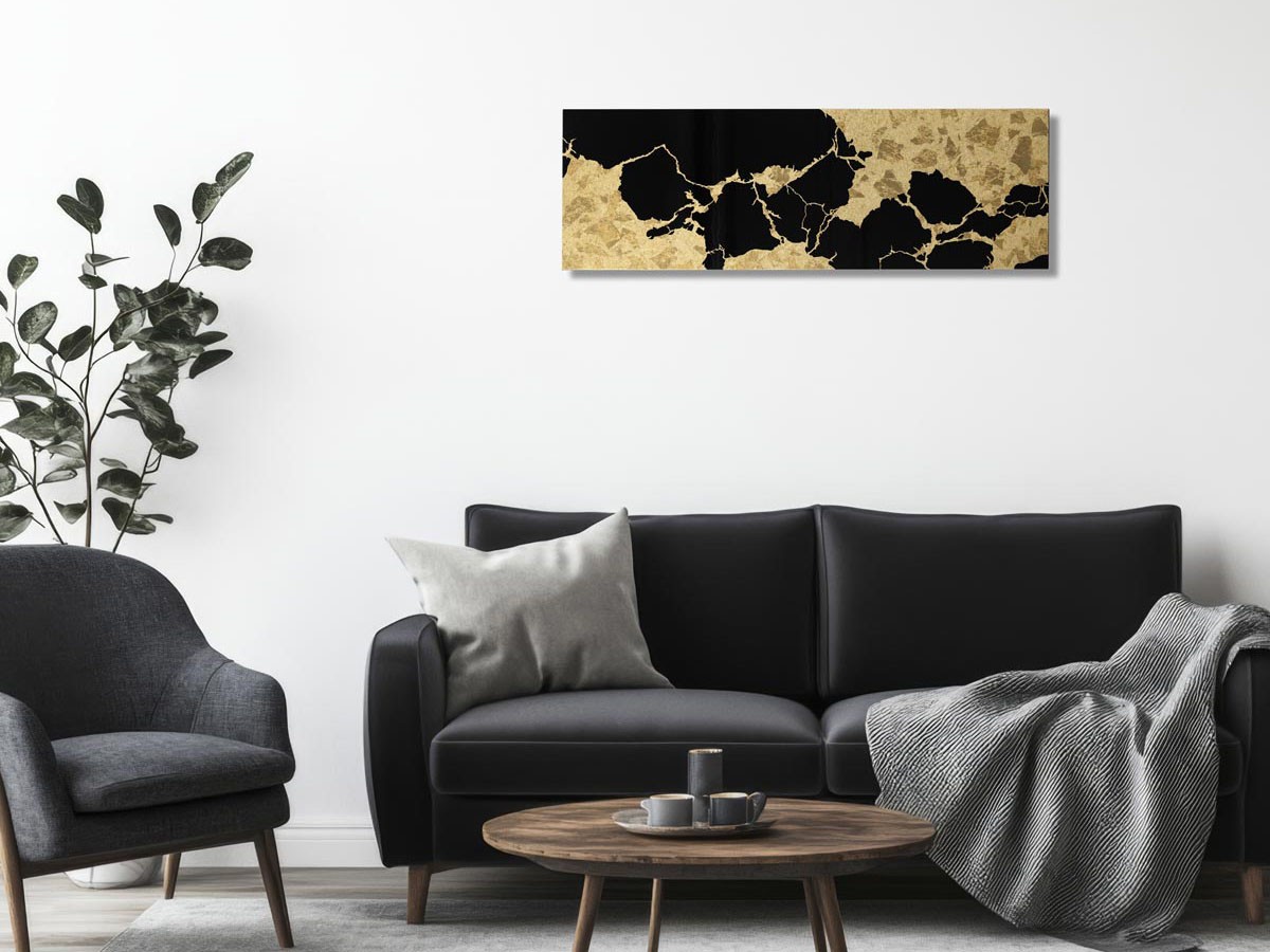 箔一 アートパネル 金継ぎ 黒 / はくいち アートパネル 金継ぎ 黒 L （アート・オブジェ > ウォールアート・アートパネル） 2