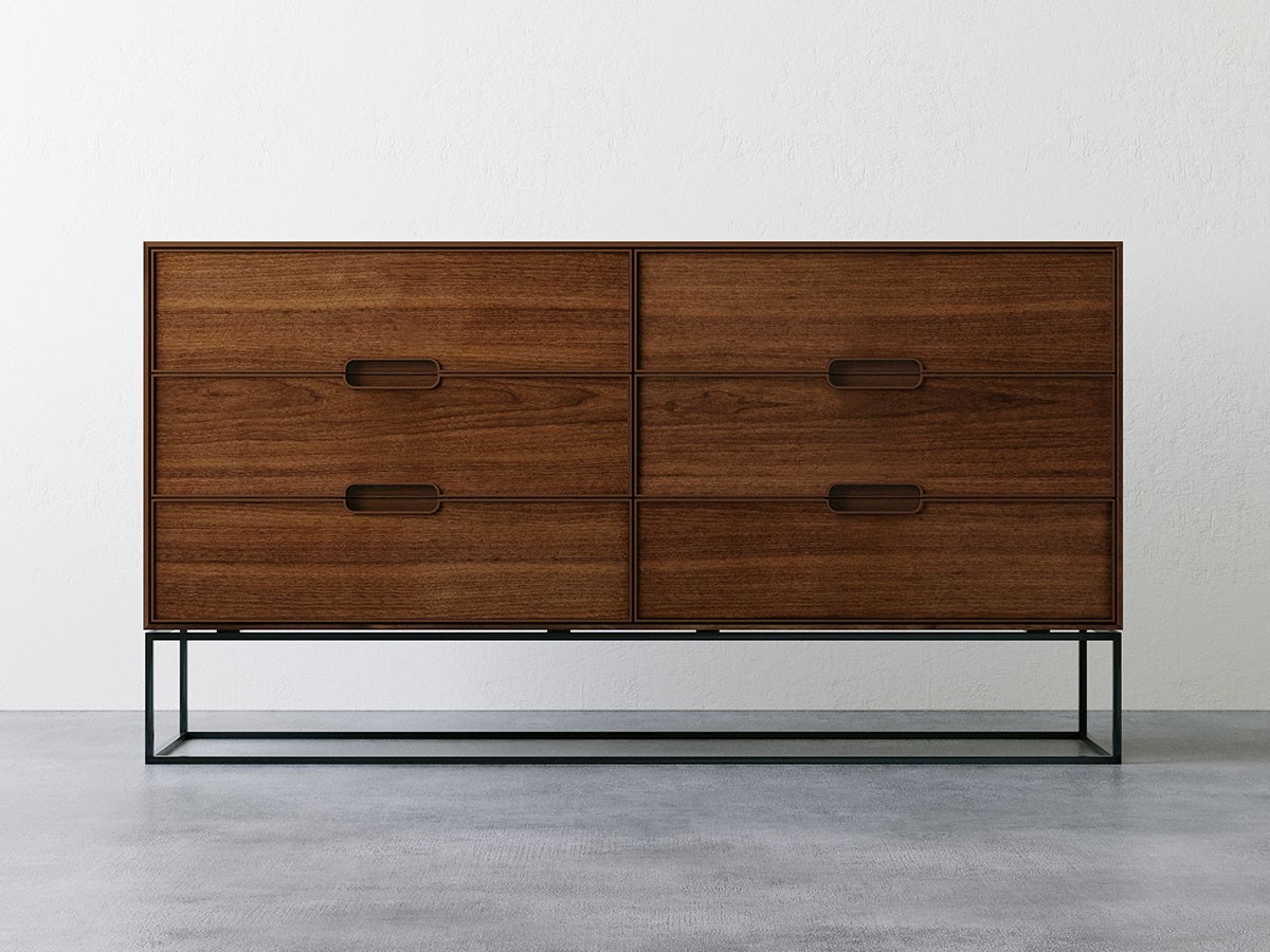 松井木工 LAF Chest 6drawers / まついもっこう ラフ リビングチェスト
6ドロワー 幅160cm（木面 / 鉄脚） （収納家具 > チェスト・箪笥） 2