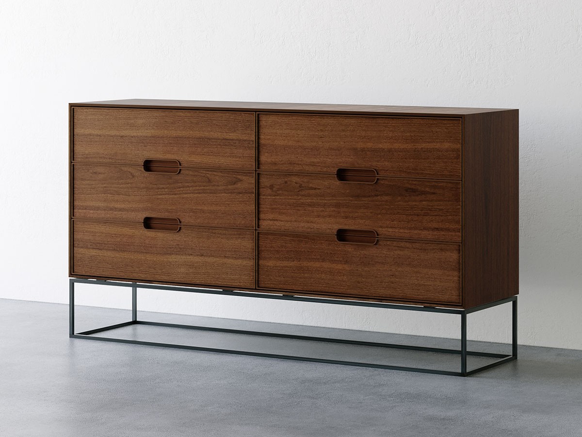 松井木工 LAF Chest 6drawers / まついもっこう ラフ リビングチェスト
6ドロワー 幅160cm（木面 / 鉄脚） （収納家具 > チェスト・箪笥） 1