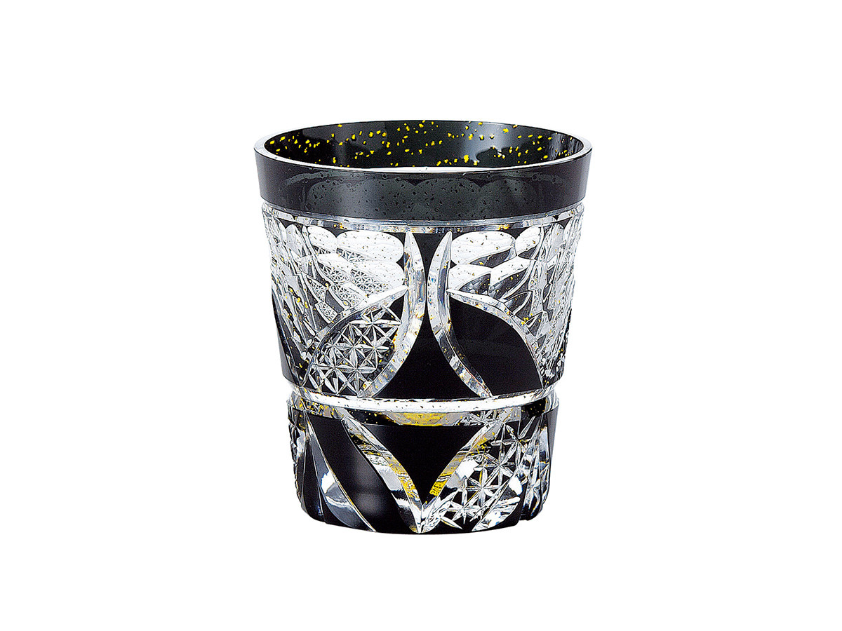 東洋佐々木ガラス KIRIKO Rock Glass / とうようささきガラス 八千代切子 オンザロック 輪違い（墨） （食器・テーブルウェア > タンブラー・グラス） 1