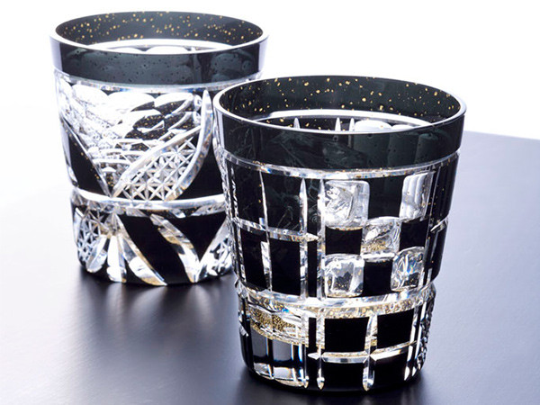 東洋佐々木ガラス KIRIKO Rock Glass / とうようささきガラス 八千代切子 オンザロック 輪違い（墨） （食器・テーブルウェア > タンブラー・グラス） 2