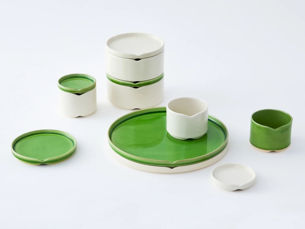 HASU GREEN CRACKLE Stacking bowl S with lid / ハス 緑貫入 蓋付重ね小鉢 （食器・テーブルウェア > お椀・ボウル） 7