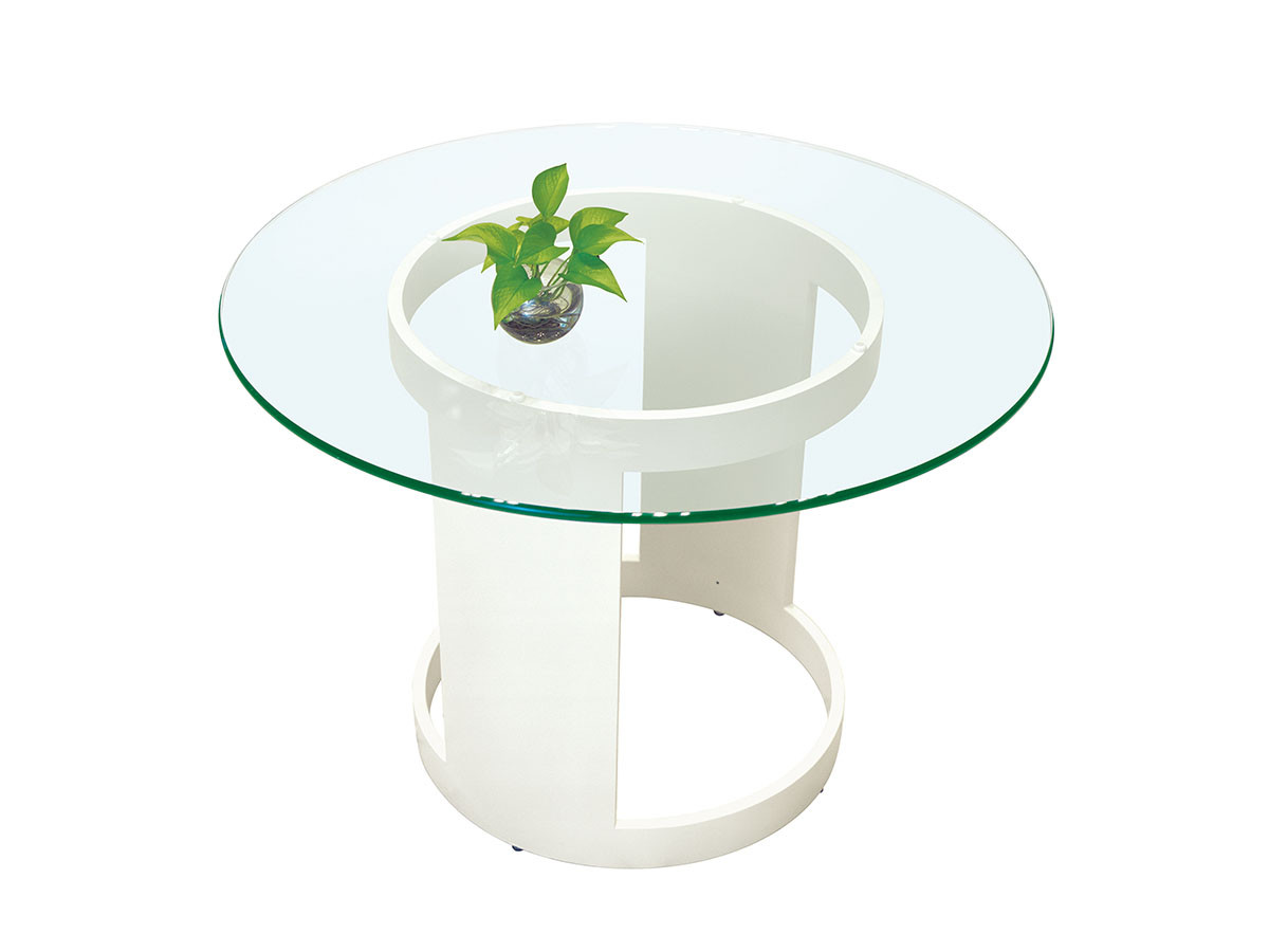 GLASS TOP ROUND TABLE φ100 / ガラストップ ラウンドテーブル 直径100cm m77184 （テーブル > ダイニングテーブル） 1