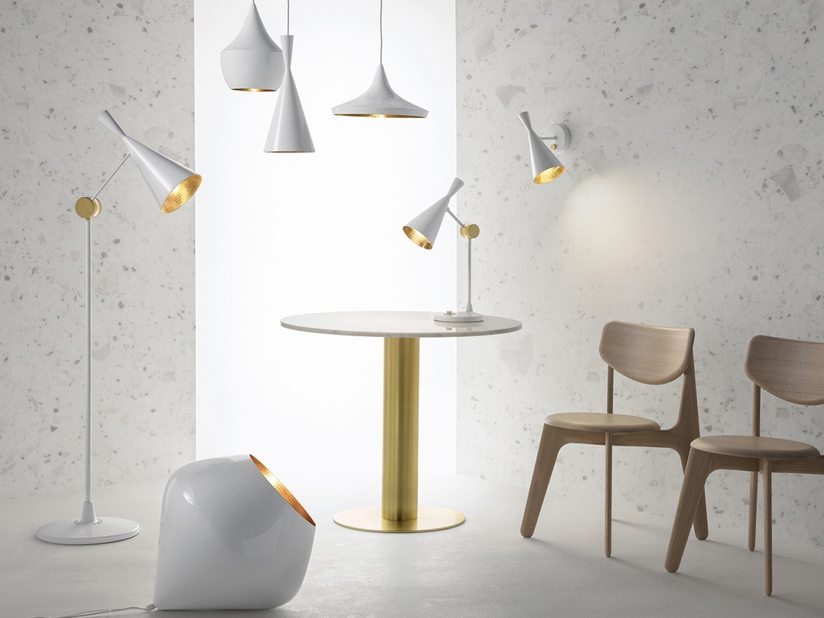 Tom Dixon. Tube Base + White Marble Top Round 900 / トム・ディクソン チューブ ベース + ホワイトマーブルトップ ラウンド 900 （テーブル > ダイニングテーブル） 5