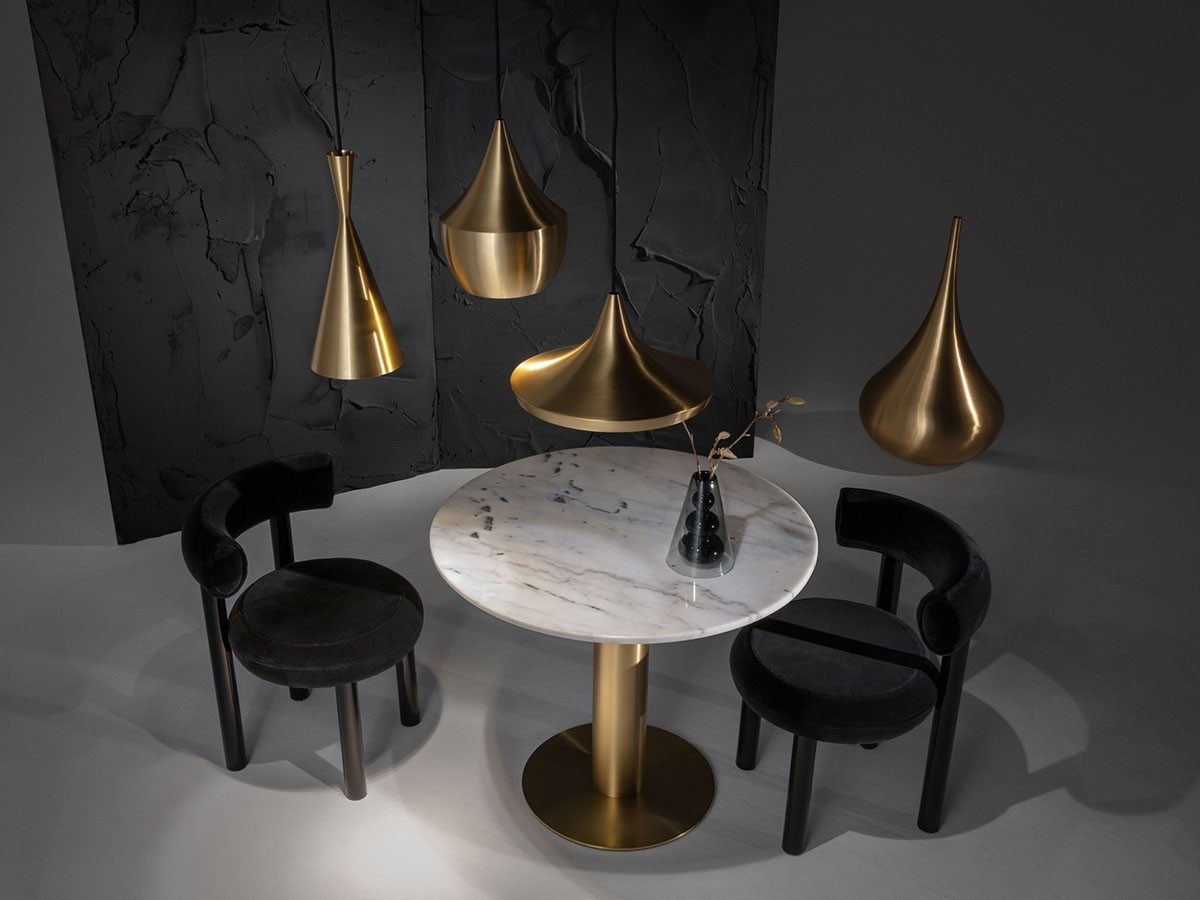 Tom Dixon. Tube Base + White Marble Top Round 900 / トム・ディクソン チューブ ベース + ホワイトマーブルトップ ラウンド 900 （テーブル > ダイニングテーブル） 4