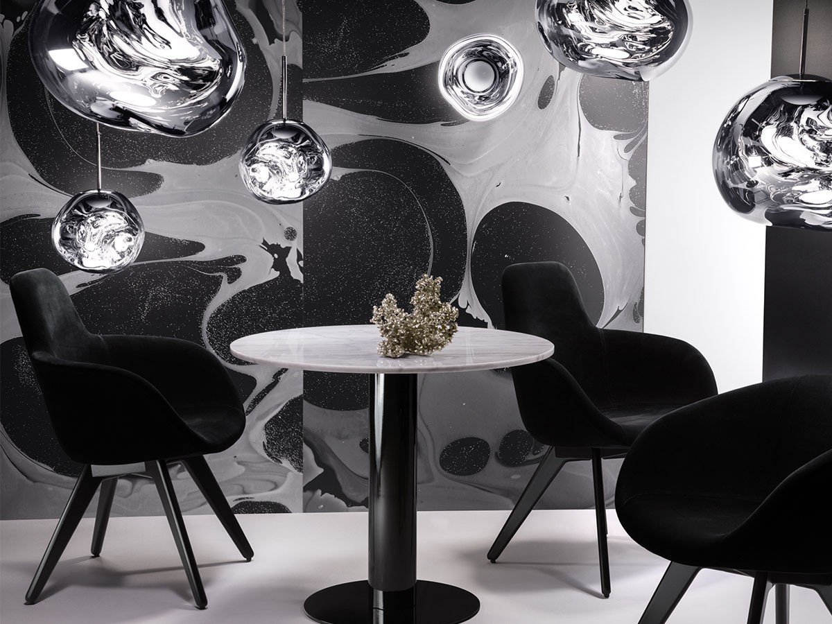 Tom Dixon. Tube Base + White Marble Top Round 900 / トム・ディクソン チューブ ベース + ホワイトマーブルトップ ラウンド 900 （テーブル > ダイニングテーブル） 3