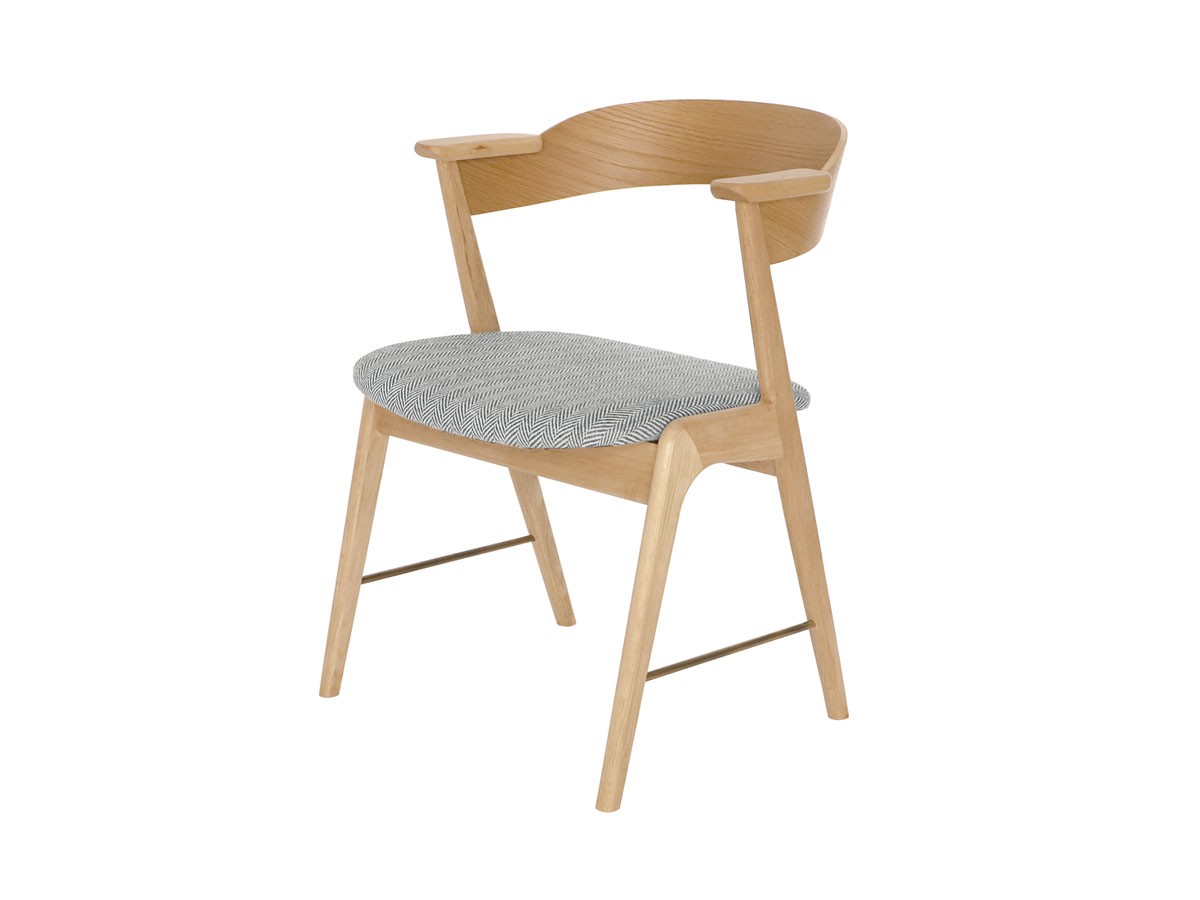 danis short arm chair wood × brass