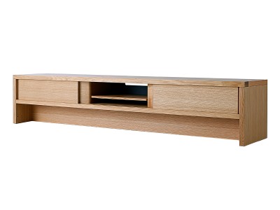 日進木工 テレビボード メアリー W120cm 引き出し2段 ガラス扉