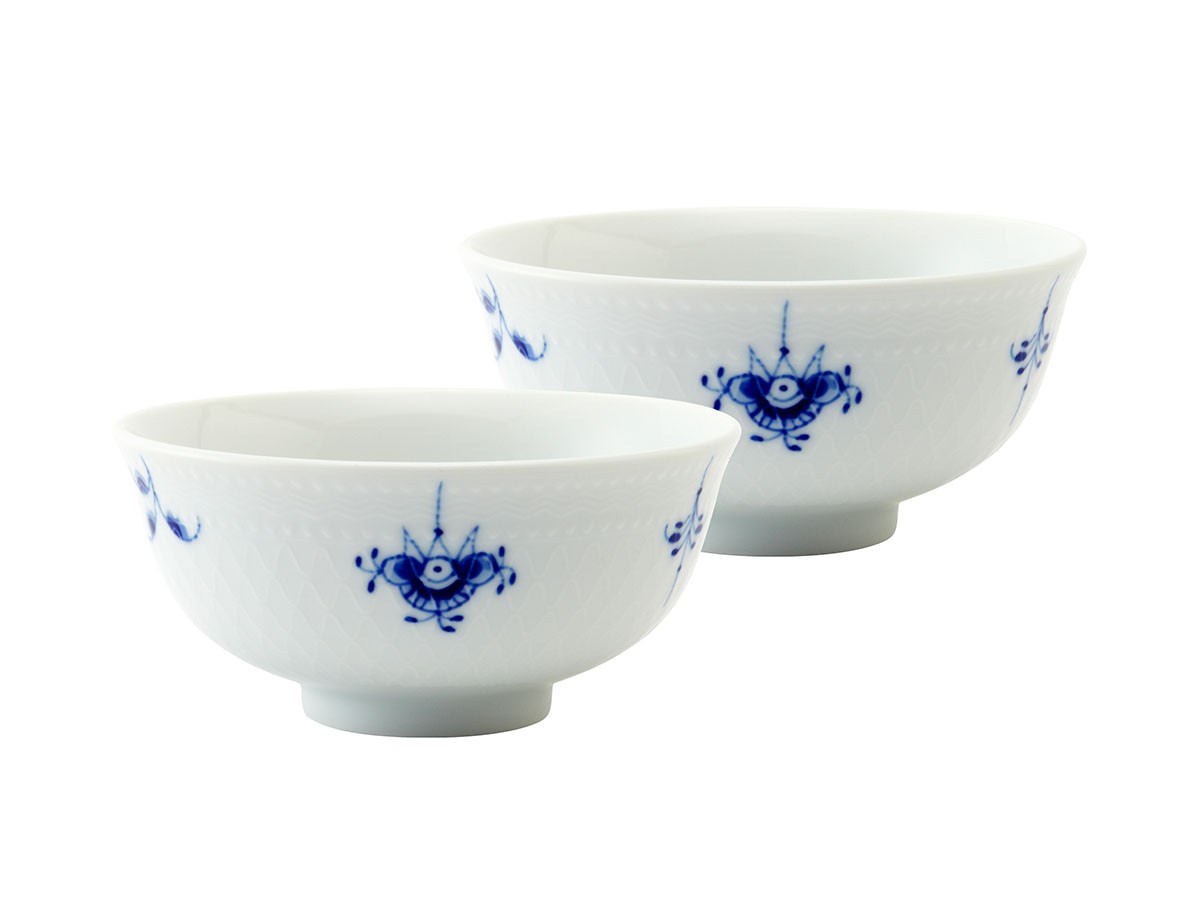Blue Palmette Blossom Rice Bowl Pair