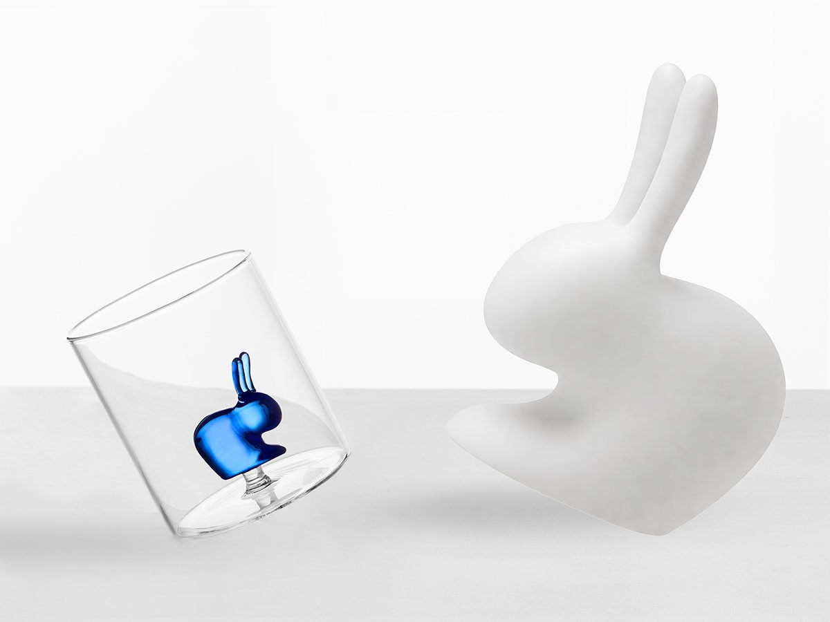 ICHENDORF MILANO Qeeboo Tumbler Blue Rabbit / イッケンドルフ・ミラノ キーブー タンブラー ブルーラビット 350ml （食器・テーブルウェア > タンブラー・グラス） 5
