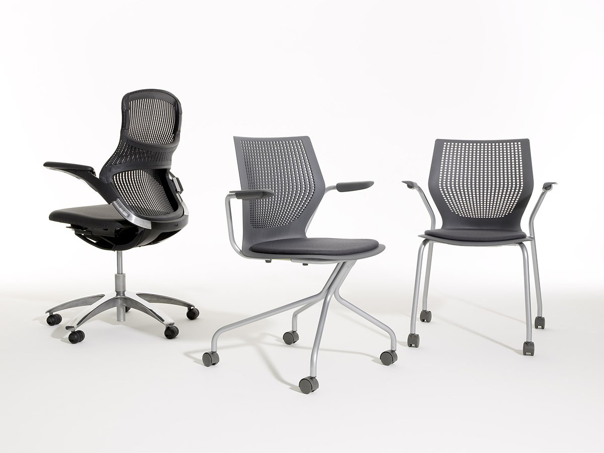 Knoll Office MultiGeneration Chair / ノルオフィス マルチジェネレーション チェア
ハイブリッドベース 固定肘 グライド脚 （チェア・椅子 > オフィスチェア・デスクチェア） 21