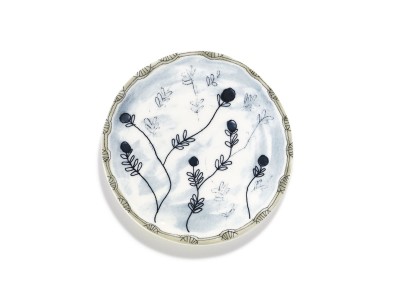 SERAX MIDNIGHT FLOWERS by MARNI Bread Plate Mirtillo Tea
