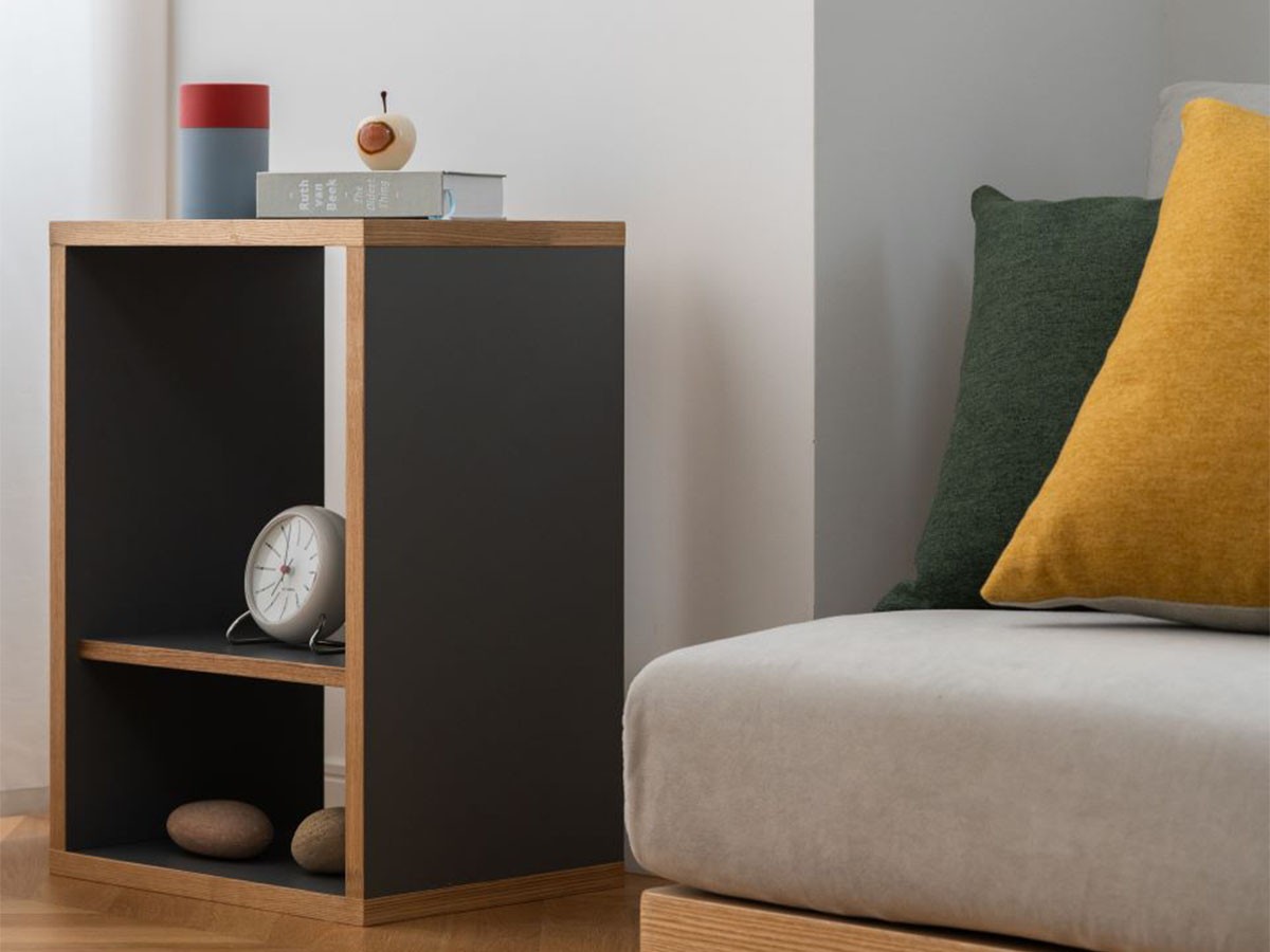 ENEN Wooden Box Side Table / エネン ウッドボックス サイドテーブル（メラミングレー） （テーブル > サイドテーブル） 3