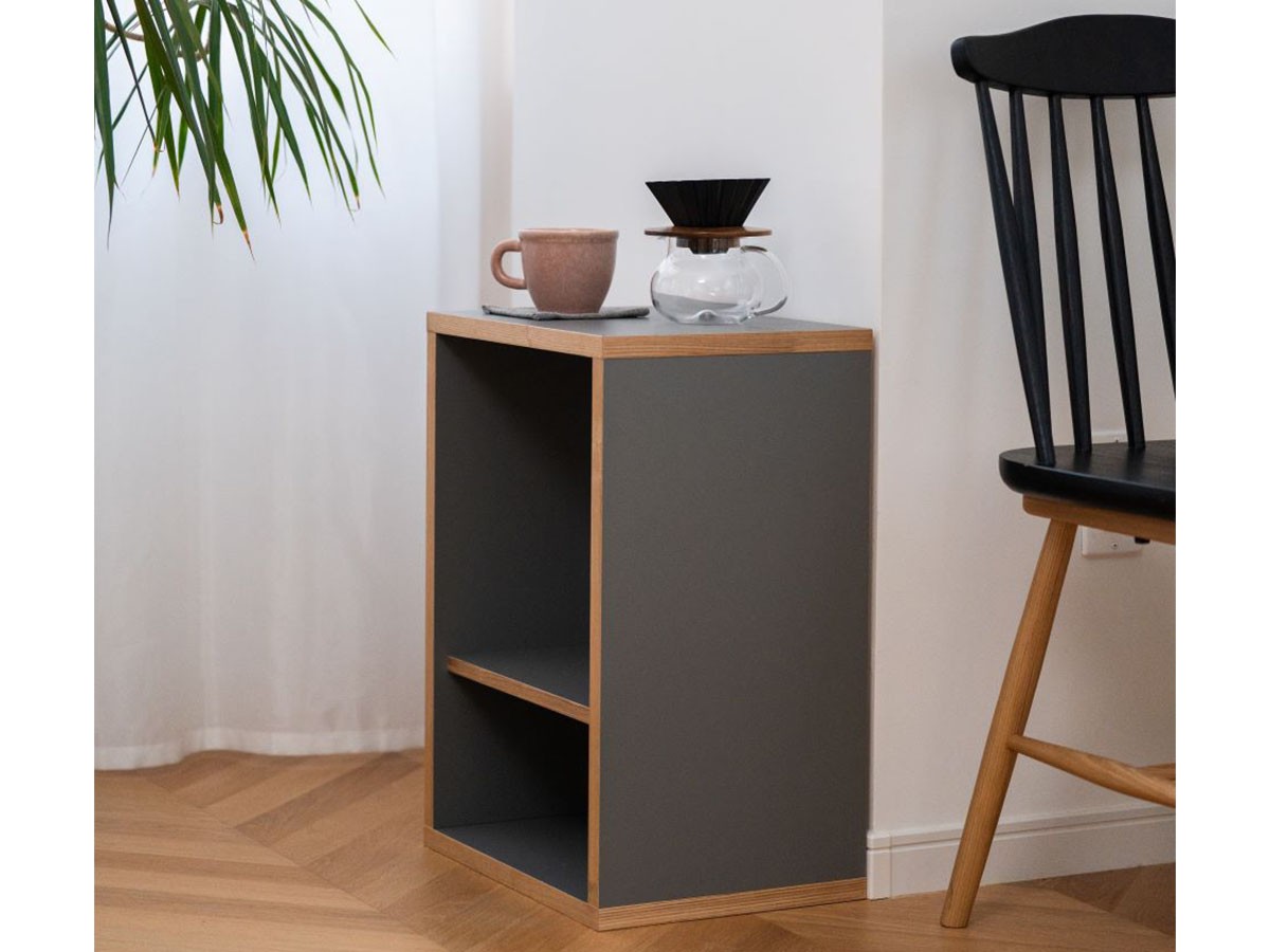 ENEN Wooden Box Side Table / エネン ウッドボックス サイドテーブル（メラミングレー） （テーブル > サイドテーブル） 4