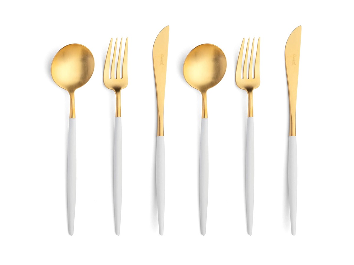 Cutipol GOA Cutlery Set / クチポール ゴア ディナー6本セット（ホワイト × ゴールド） （食器・テーブルウェア > カトラリー） 1