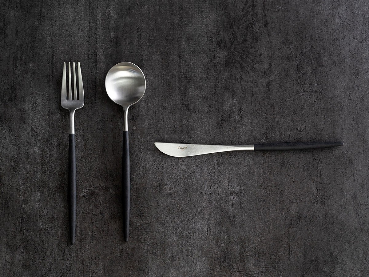 Cutipol GOA Table Fork / クチポール ゴア テーブルフォーク（ブラック × シルバー） （食器・テーブルウェア > カトラリー） 5