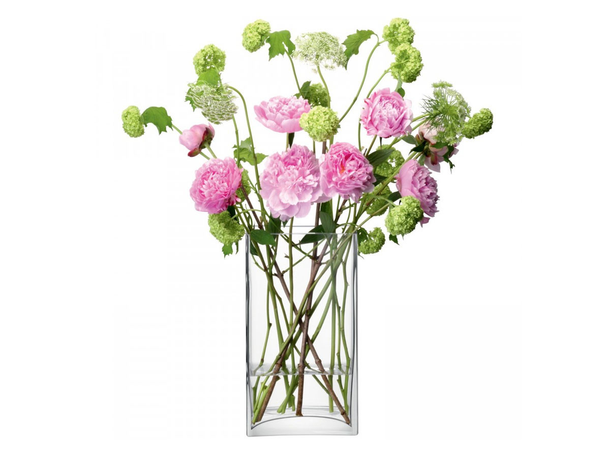 LSA International FLOWER RECTANGULAR BUNCH VASE / エルエスエー インターナショナル フラワー レクタングラーバンチベース 高さ32.5cm （花器・プランター・グリーン > 花瓶・フラワーベース） 1