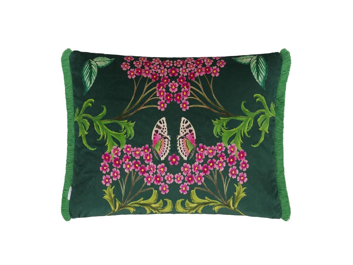 DESIGNERS GUILD Eleonora Velours Cushion / デザイナーズギルド エレオノラ ベロア クッション 60 × 45cm（ビリジアン） （クッション > クッション・クッションカバー） 3