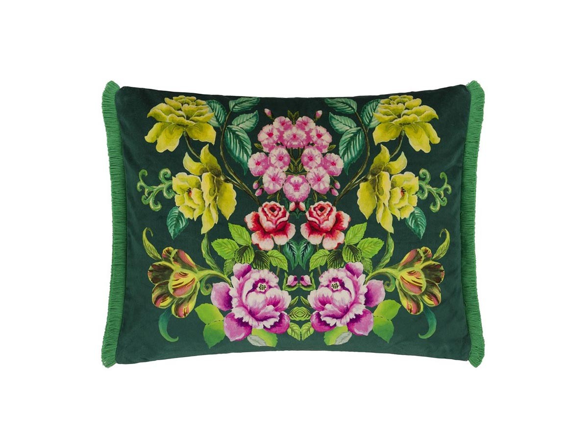 DESIGNERS GUILD Eleonora Velours Cushion / デザイナーズギルド エレオノラ ベロア クッション 60 × 45cm（ビリジアン） （クッション > クッション・クッションカバー） 2