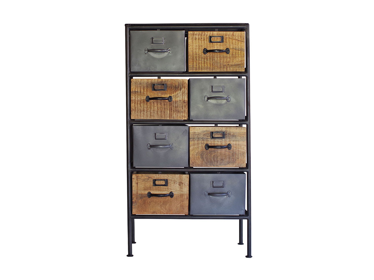 LIFE FURNITURE IRON WOODEN DRAWER CHEST / ライフファニチャー 