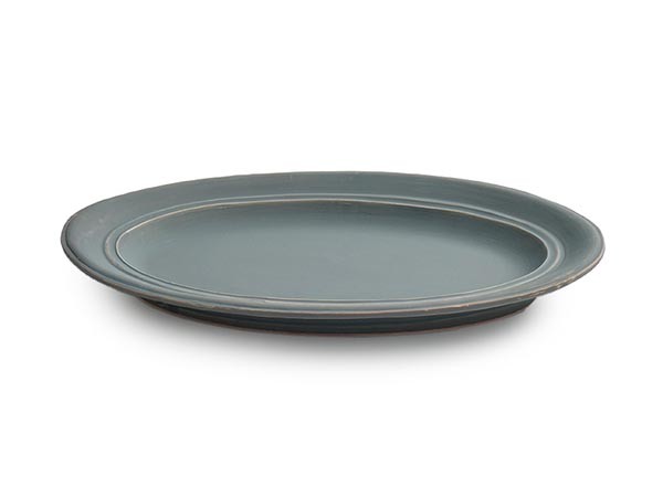 MISHIM POTTERY CREATION StiLL oval plate / ミシンポタリークリエイション スティル オーバルプレート（藍墨茶） （食器・テーブルウェア > 皿・プレート） 2