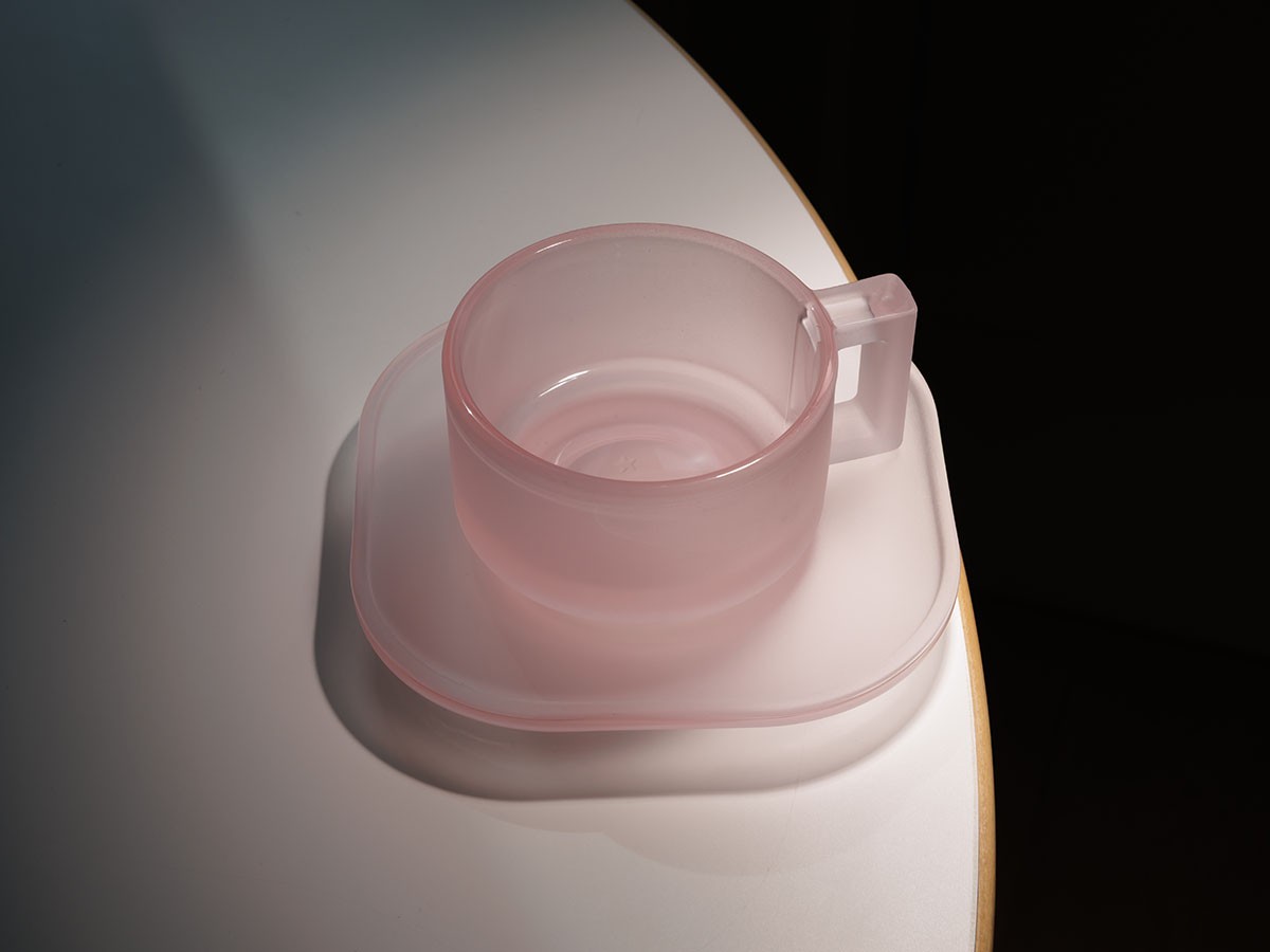 ARNO GLASS Cup & Saucer Pink Frosted / アルノグラス カップ & ソーサー（ピンクフロステッド） （食器・テーブルウェア > コーヒーカップ・ティーカップ） 2