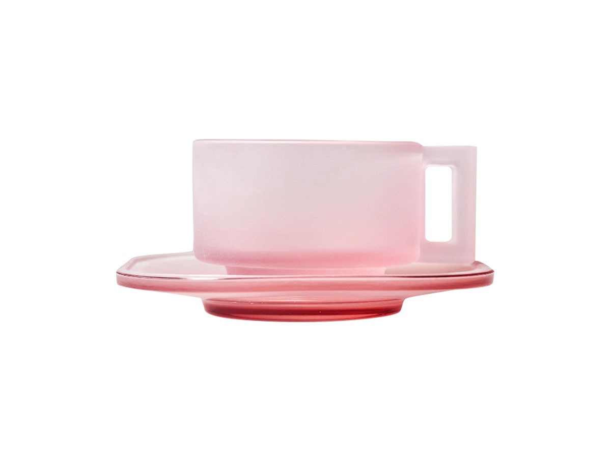 Cup & Saucer Pink Frosted