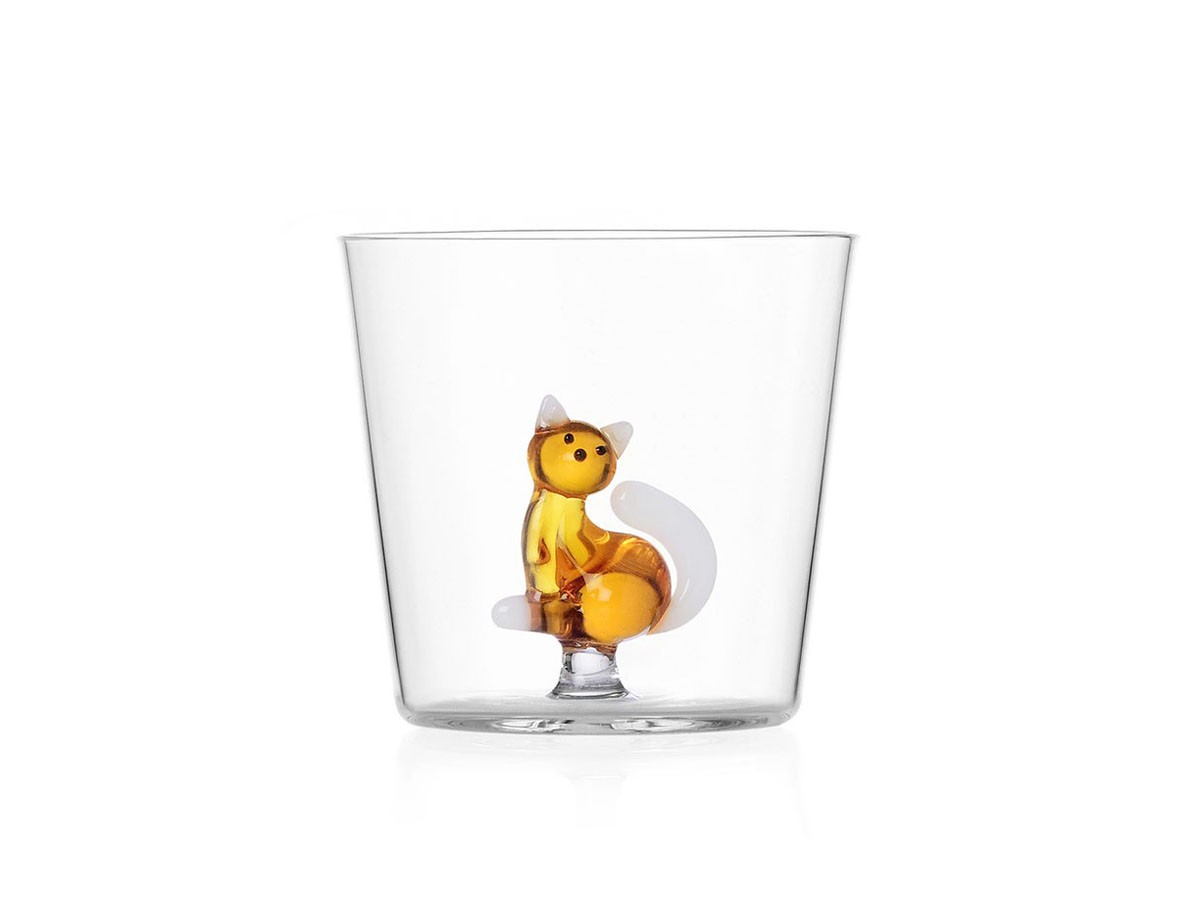 ICHENDORF MILANO Tabby Cat Tumbler Amber Cat with White Tail
