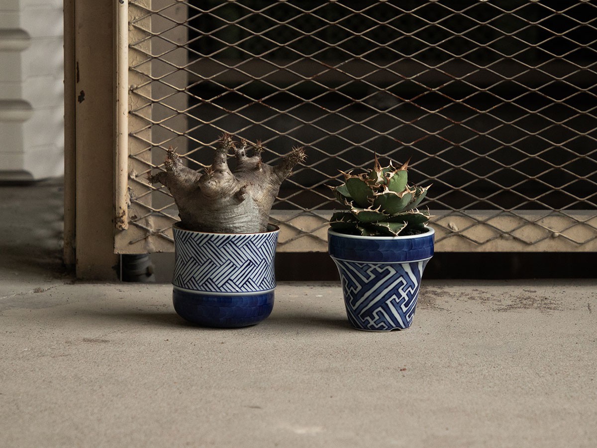 源右衛門窯 染付雷紋 植木鉢 / げんえもんがま 染付雷紋 植木鉢 （花器・プランター・グリーン > 鉢・プランターボックス） 3