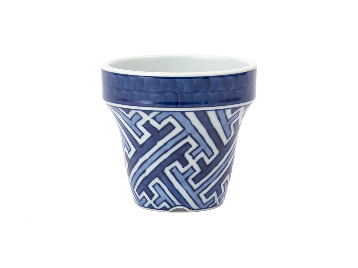 源右衛門窯 染付雷紋 植木鉢 / げんえもんがま 染付雷紋 植木鉢 （花器・プランター・グリーン > 鉢・プランターボックス） 2