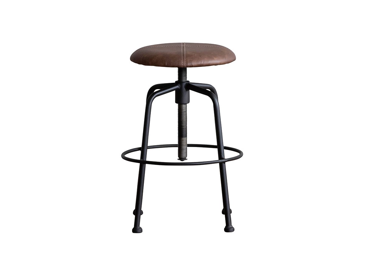 Knot antiques CONVEX STOOL S / ノットアンティークス コンベックス 昇降スツール S（リサイクルレザー） （チェア・椅子 > スツール） 38