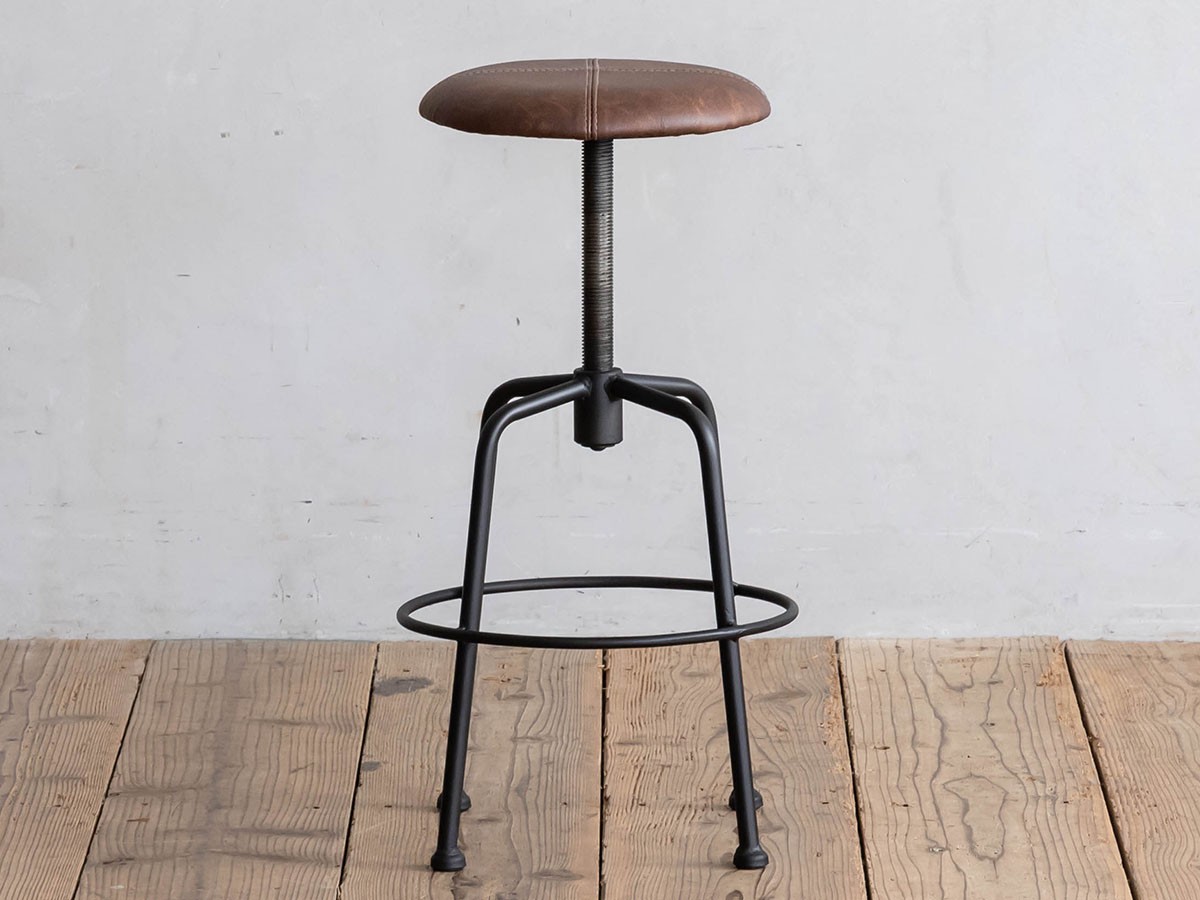 Knot antiques CONVEX STOOL S / ノットアンティークス コンベックス 昇降スツール S（リサイクルレザー） （チェア・椅子 > スツール） 23