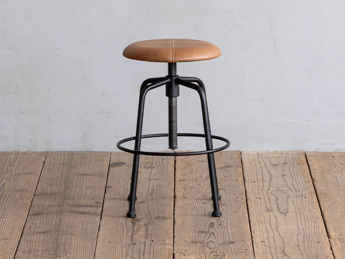 Knot antiques CONVEX STOOL S / ノットアンティークス コンベックス 昇降スツール S（リサイクルレザー） （チェア・椅子 > スツール） 18