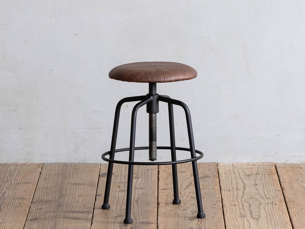 Knot antiques CONVEX STOOL S / ノットアンティークス コンベックス 昇降スツール S（リサイクルレザー） （チェア・椅子 > スツール） 21