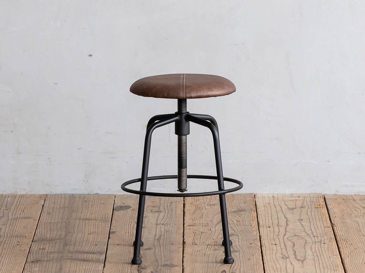 Knot antiques CONVEX STOOL S / ノットアンティークス コンベックス 昇降スツール S（リサイクルレザー） （チェア・椅子 > スツール） 22