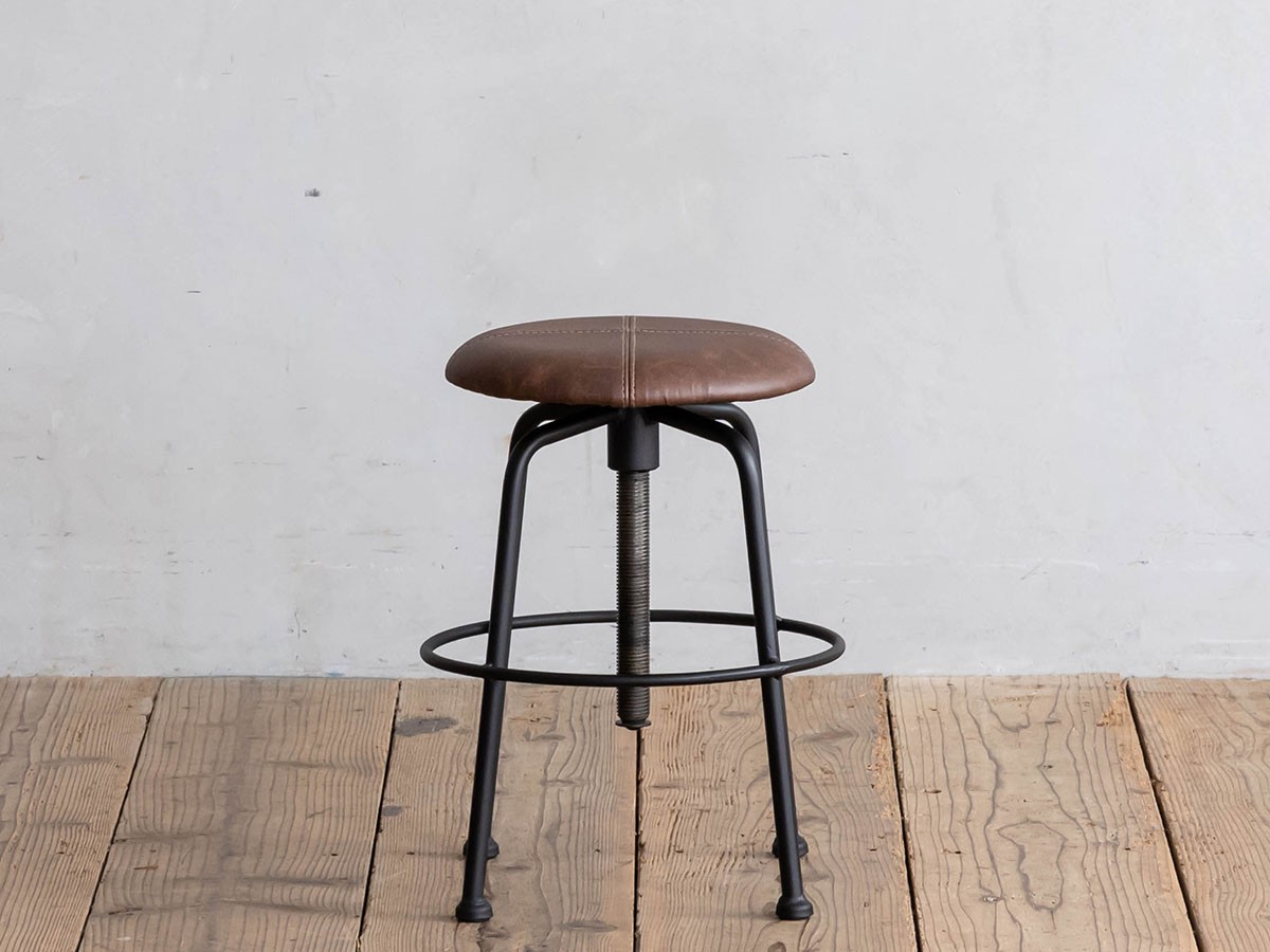 Knot antiques CONVEX STOOL S / ノットアンティークス コンベックス 昇降スツール S（リサイクルレザー） （チェア・椅子 > スツール） 20