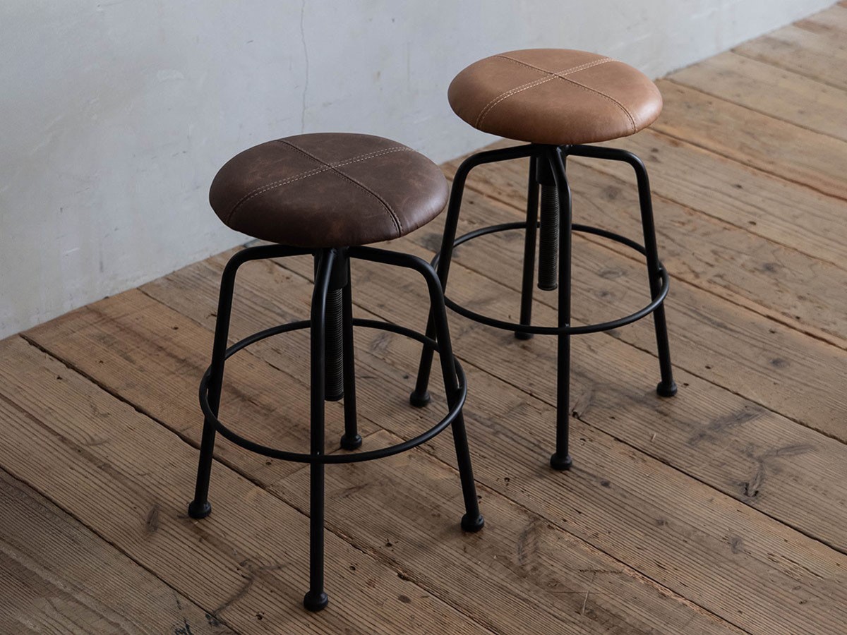 Knot antiques CONVEX STOOL S / ノットアンティークス コンベックス 昇降スツール S（リサイクルレザー） -  インテリア・家具通販【FLYMEe】