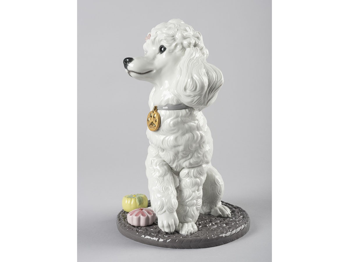 好評大得価135★極美品★LLADRO リヤドロ 6337 お座りプードル フィギュリン スペイン製　陶器　人形　置物　犬 リヤドロ