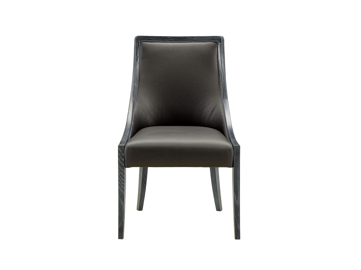 スタッズ付き黒レザー椅子 ダイニングチェア CON-007 CONTINENTAL SIDE CHAIR / コンチネンタル サイドチェア CON-007