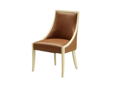 スタッズ付き黒レザー椅子 ダイニングチェア CON-007 CONTINENTAL SIDE CHAIR / コンチネンタル サイドチェア CON-007